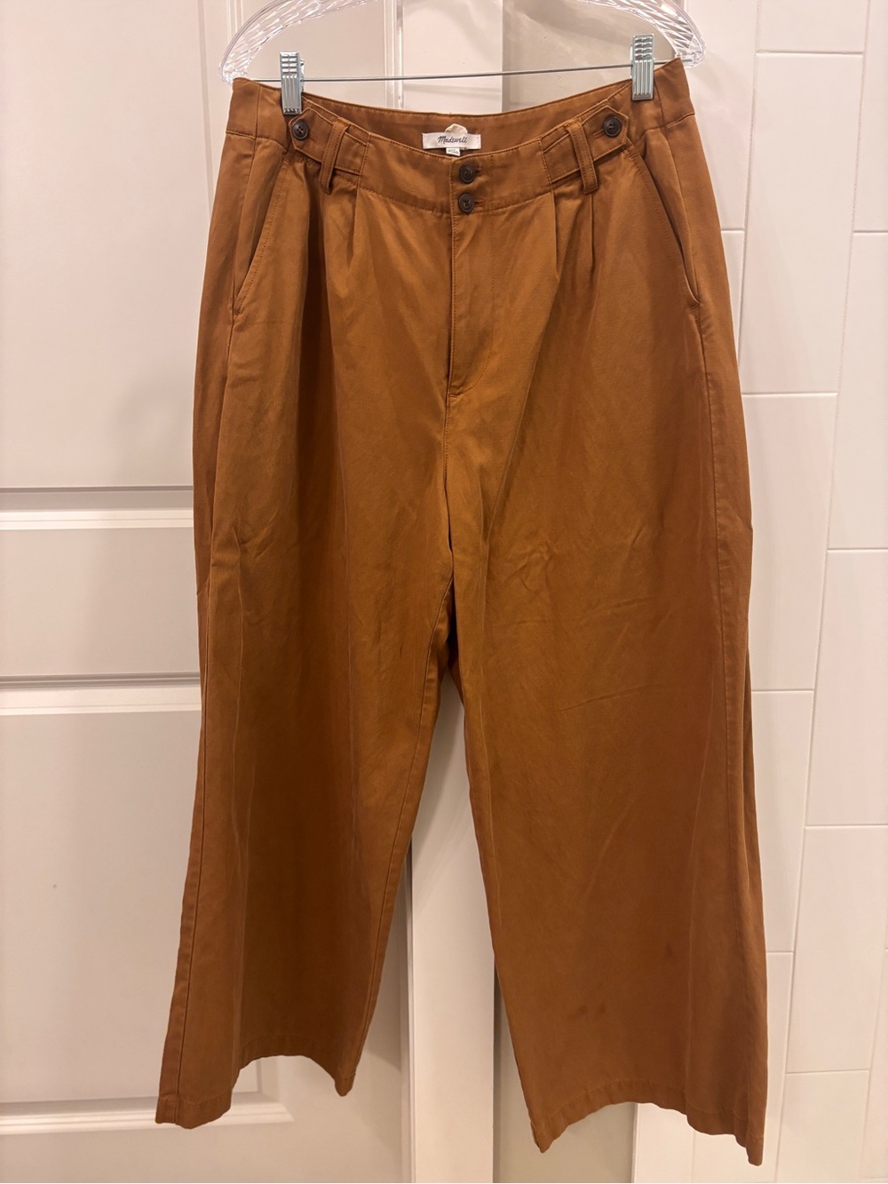 Madewell Wide-Leg Trousers in Rust Brown